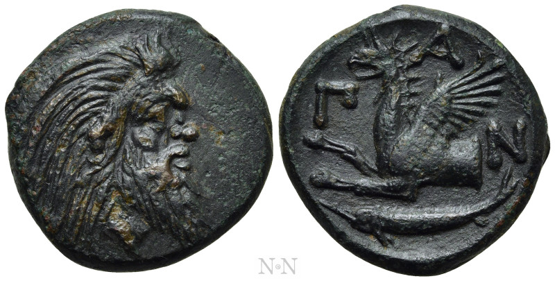 CIMMERIAN BOSPOROS. Pantikapaion. Ae (Circa 310-304/3 BC). 

Obv: Bearded head...