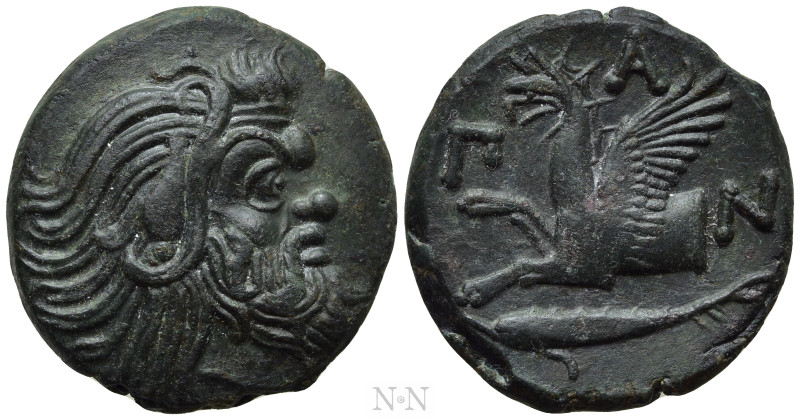 CIMMERIAN BOSPOROS. Pantikapaion. Ae (Circa 310-304/3 BC). 

Obv: Bearded head...