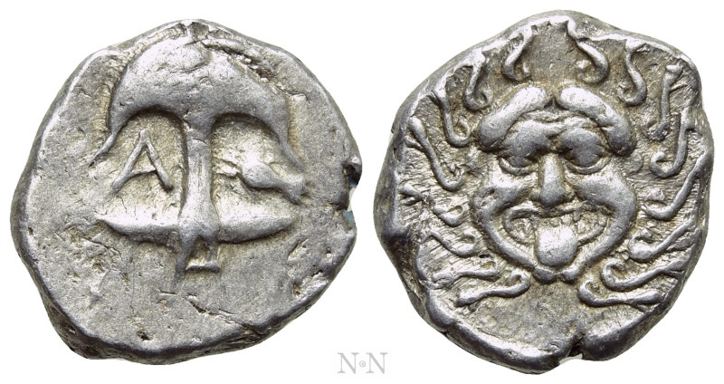 THRACE. Apollonia Pontika. Drachm (Late 5th-4th centuries BC). 

Obv: Upright ...
