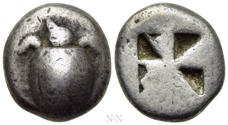 ATTICA. Aegina. Triobol or Hemidrachm (Circa 525-475 BC). 

Obv: Sea turtle, h...