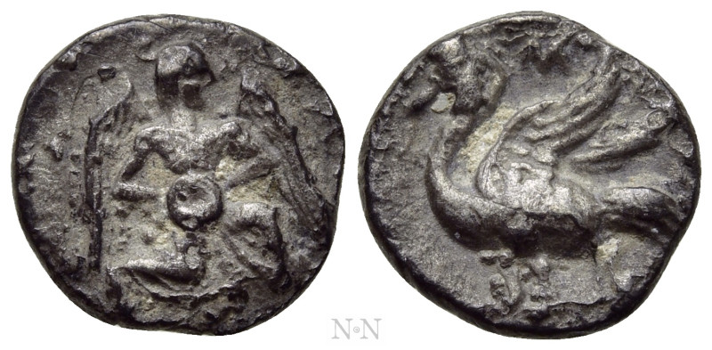 CILICIA. Mallos. Obol (Circa 440-390 BC). 

Obv: Winged male figure advancing ...