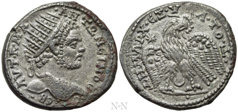 MESOPOTAMIA. Carrhae. Caracalla (197-217). Tetradrachm. 

Obv: ΑΥΤ Κ M Α ΑΝΤΩΝ...