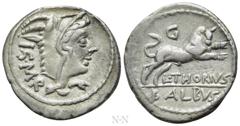 L. THORIUS BALBUS. Denarius (105 BC). Rome. 

Obv: I S M R. 
Head of Juno Sos...