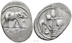 JULIUS CAESAR. Denarius (49 BC). Military mint traveling with Caesar