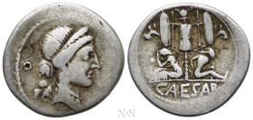 JULIUS CAESAR. Denarius (46-45 BC). Military mint traveling with Caesar in Spain