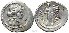 P. CLODIUS M.F. TURRINUS. Denarius (42 BC). Rome