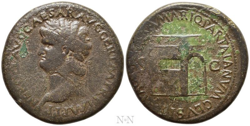 NERO (54-68). Sestertius. Lugdunum. 

Obv: NERO CLAVD CAESAR AVG GER P M TR P ...