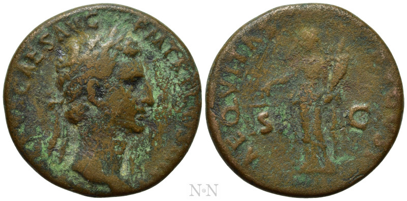 NERVA (96-98). As. Rome. 

Obv: IMP NERVA CAES AVG P M TR P II COS III P P(?)....