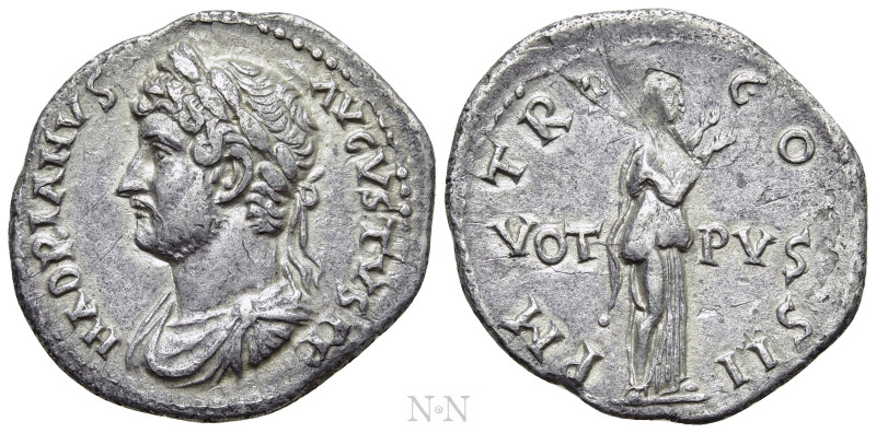 HADRIAN (117-138). Denarius. Eastern mint.

Obv: HADRIANVS AVGVSTVS P P.
Laur...