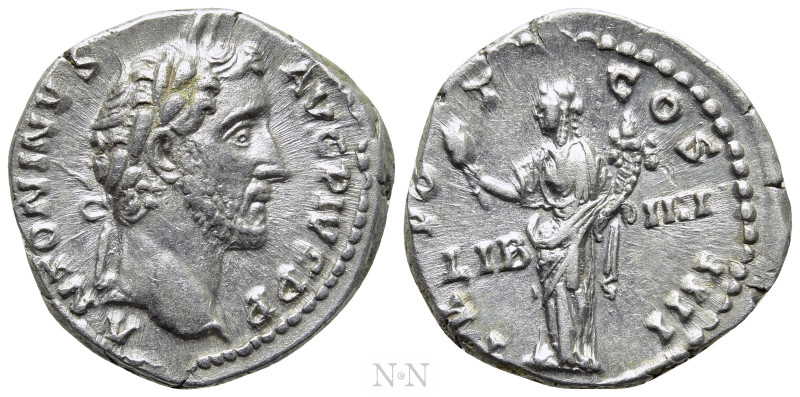 ANTONINUS PIUS (138-161). Denarius. Rome. 

Obv: ANTONINVS AVG PIVS P P. 
Lau...