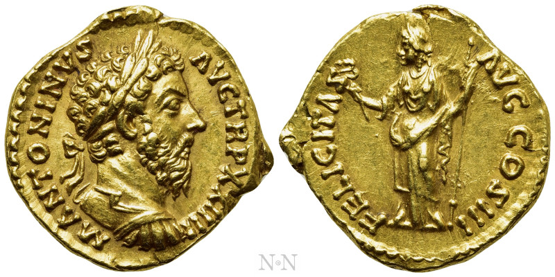 MARCUS AURELIUS (161-180). Gold Aureus. Rome. 

Obv: M ANTONINVS AVG TR P XXII...