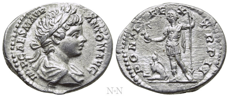 CARACALLA (198-217). Denarius. Rome. 

Obv: IMP CAES M AVR ANTON AVG. 
Laurea...