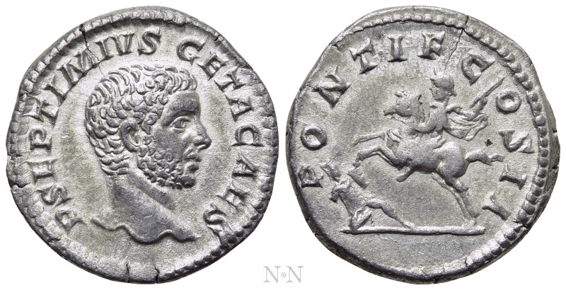 GETA (Caesar, 198-209). Denarius. Rome. 

Obv: P SEPTIMIVS GETA CAES. 
Bare h...