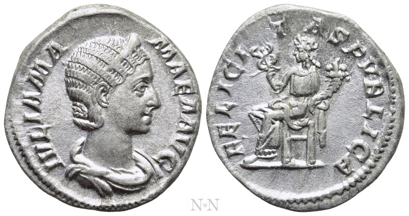 JULIA MAMAEA (Augusta, 222-235). Denarius. Rome. 

Obv: IVLIA MAMAEA AVG. 
Dr...