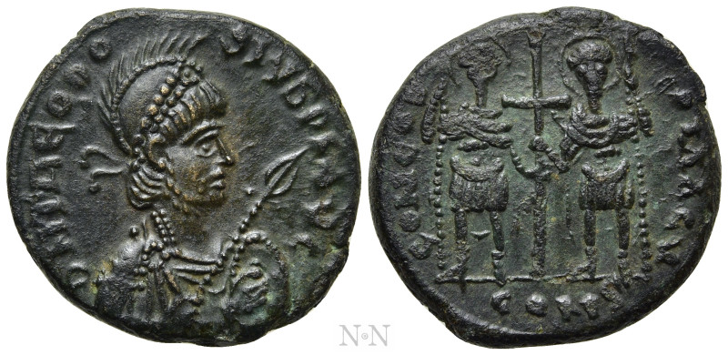 THEODOSIUS II (402-450). Ae. Constantinople for use at Cherson. 

Obv: D N THE...