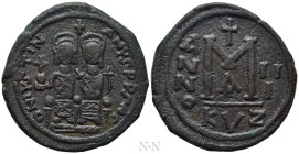 JUSTIN II, with SOPHIA (565-578). Follis. Cyzicus. Dated RY 3 (567/8)