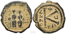 TIBERIUS II CONSTANTINE, with ANASTASIA (578-582). Half Follis. Thessalonica. Dated RY 5 (578/9)