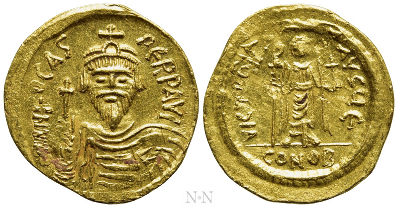 PHOCAS (602-610). GOLD Solidus. Constantinople. 

Obv: δ N FOCAS PЄRP AVG. 
C...