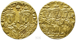 CONSTANTINE VI & IRENE, with LEO III, CONSTANTINE V and LEO IV (780-797). GOLD Solidus. Constantinople
