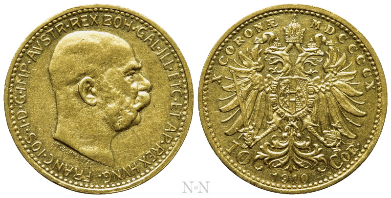 AUSTRIAN EMPIRE. Franz Joseph I (1848-1916). GOLD 10 Corona (1910). Wien (Vienna...