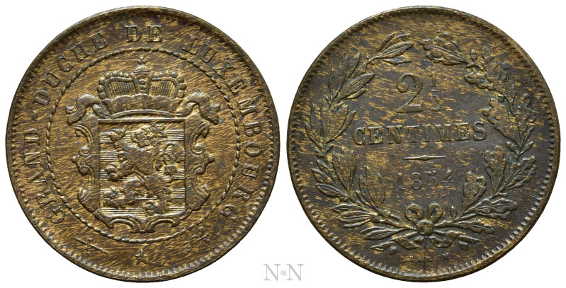 LUXEMBOURG. William III (1849-1890). 2 1/2 Centimes (1854). Brussels. 

Obv: G...