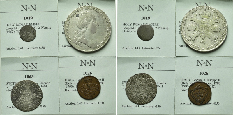 4 Coins of Austria, Belgium etc. 

Obv: .
Rev: .

. 

Condition: See pict...