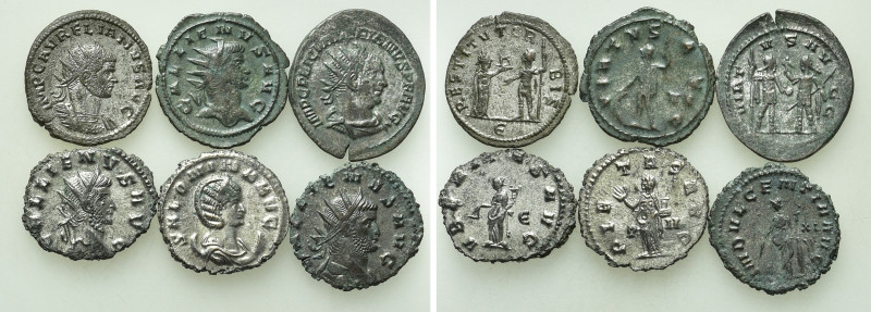 6 Antoniniani; Gallienus, Salonina etc.

Obv: .
Rev: .

.

Condition: See...