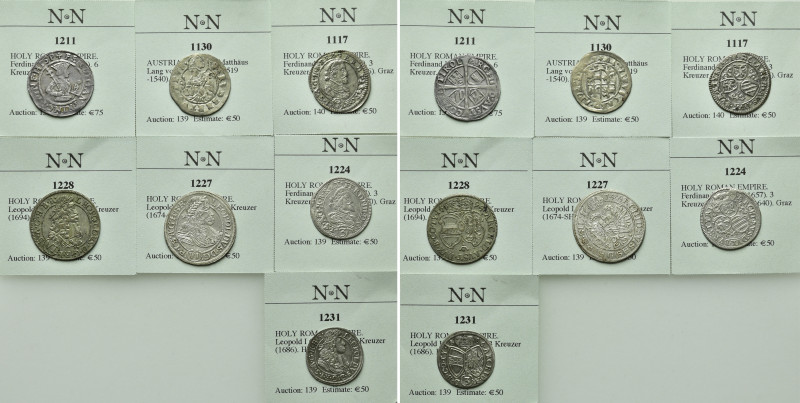 7 Coins of Austria / the Holy Roman Empire. 

Obv: .
Rev: .

. 

Conditio...