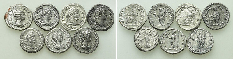 7 Denari of Caracalla etc. 

Obv: .
Rev: .

. 

Condition: See picture.
...