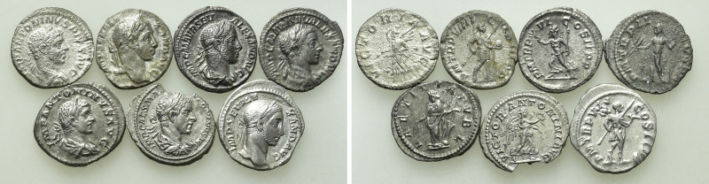 7 Denarii; Severus Alexander and Elagabal. 

Obv: .
Rev: .

. 

Condition...