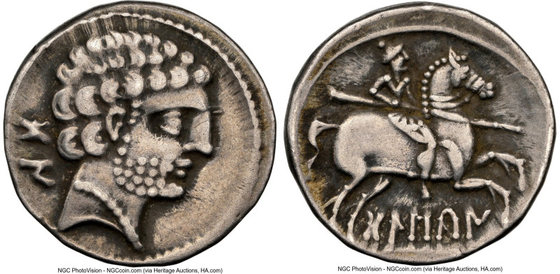 SPAIN. Bolscan (Osca). Ca. 2nd-1st centuries BC. AR drachm or denarius (18mm, 12...