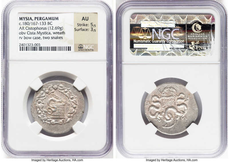 MYSIA. Pergamum. Ca. 180/167-133 BC. AR cistophorus (29mm, 12.69 gm, 12h). NGC A...