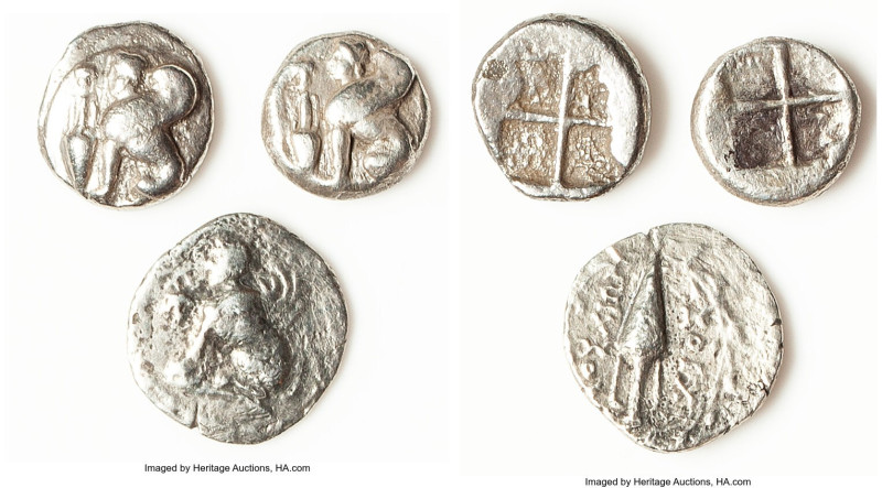 ANCIENT LOTS. Greek. Ionian Islands. Chios. Lot of three (3) AR issues. Good-Fin...