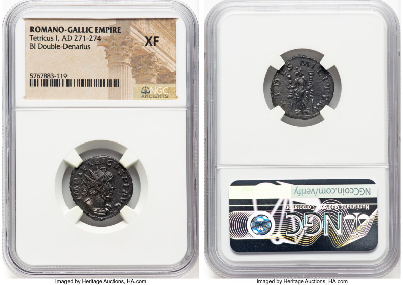 ANCIENT LOTS. Roman Imperial. Lot of five (5) BI antoniniani. NGC XF. 1) Tetricu...