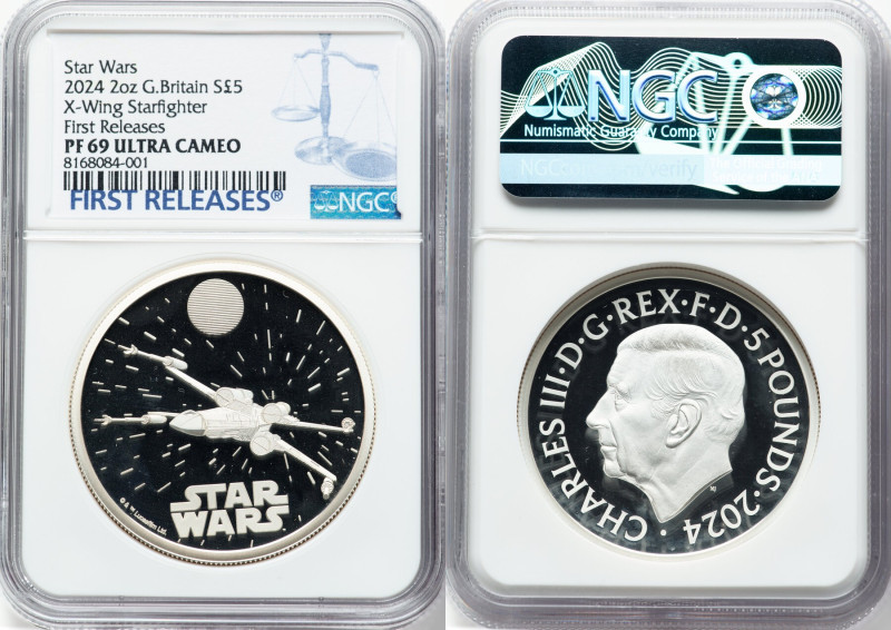 Charles III silver Proof "X-Wing Starfighter" 5 Pounds (2 oz) 2024 PR69 Ultra Ca...