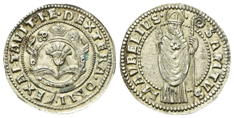 FERRARA Ercole I d’Este, 1471-1505. Diamante s. data. Ag gr. 2,56 Dr. DEXTERA• D...