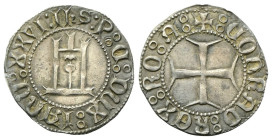 GENOVA Pietro di Campofregoso, Doge XXVI, 1450-1458. Grosso. Ag gr. 3,24 Dr. IhS:P:C:DUX:IANU:XXVI.: Castello. Rv. +:CONRAD:REX:RO:A:. Croce patente. ...