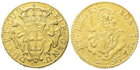 GENOVA Dogi Biennali, 1528-1797. III Fase, 1637-1797. 96 Lire 1792 stemma vecchio. Au gr. 25,11 Dr. DUX• ET• GUB• - REIP•GENU•. Stemma coronato tra du...