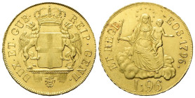 GENOVA Dogi Biennali, 1528-1797. III Fase, 1637-1797. 96 Lire 1796. Au gr. 25,14 Dr. DUX• ET• GUB• - REIP•GENU•. Stemma coronato tra due grifi. Rv. ET...