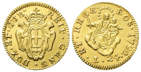 GENOVA Dogi Biennali, 1528-1797. III Fase, 1637-1797. 24 Lire 1792 stemma vecchio. Au gr. 6,29 Dr. DUX• ET• GUB• - REIP•GENU•. Stemma coronato tra due...