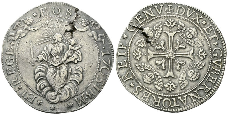 GENOVA Dogi Biennali, 1528-1797. III Fase, 1637-1797. Da 2 Scudi 1705, sigle I B...