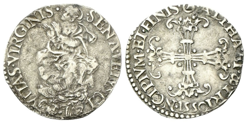 SIENA Repubblica, 1180-1559. Giulio 1550. Ag gr. 2,88 Dr. •SENA•VETVS CI - VITAS...