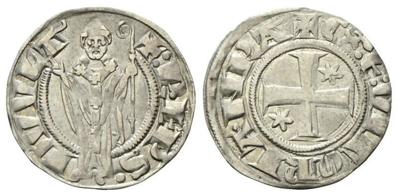 VOLTERRA Ranieri de’Ricci Vescovo, 1291-1301. Grosso Agontano. Ag gr. 1,85 Dr. +...