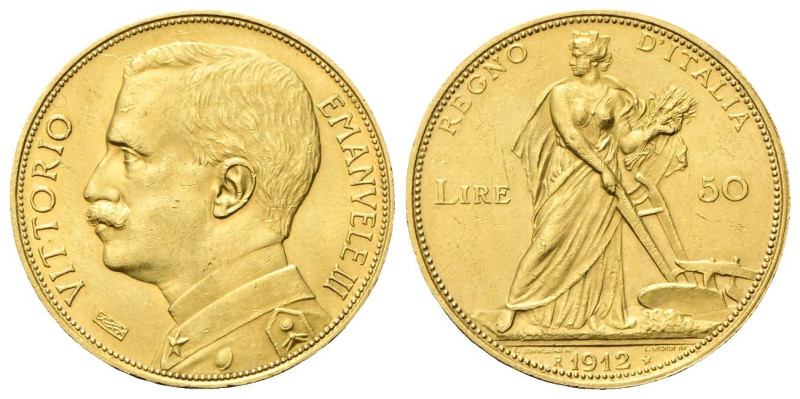 REGNO D’ITALIA Vittorio Emanuele III, 1900-1943. 50 Lire 1912 Roma, Aratrice. Au...