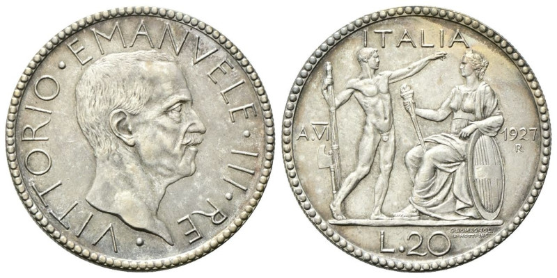 REGNO D’ITALIA Vittorio Emanuele III, 1900-1943. 20 Lire 1927 a. VI Roma, Littor...