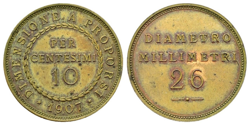 REGNO D’ITALIA Vittorio Emanuele III, 1900-1943. 10 Centesimi 1907 Progetto Dime...