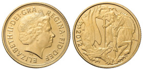 GRAN BRETAGNA Elisabetta II, dal 1952. Sterlina 2012. Au Dr. Busto coronato a d. Rv. San Giorgio che trafigge il drago. Marsch 558; Fr. 454a. FDC