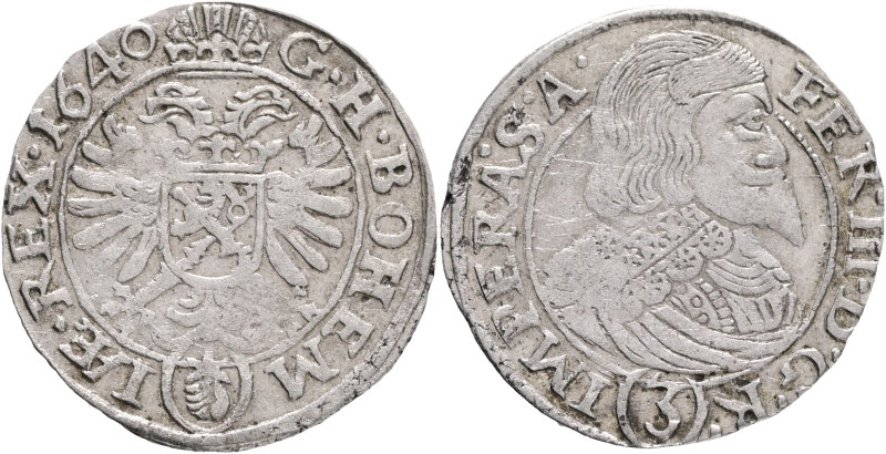 Bohemia 3 Kreuzer 1640 FERDINAND III. Austria, Prague
MKČ 1180 Silver 1,64g 20 ...