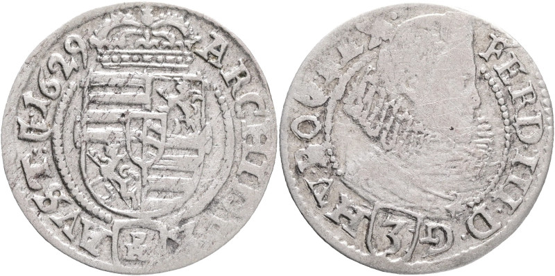 Silesia 3 Kreuzer 1629 PH FERDINAND II. Glatz (Klodzko)
MKČ 1334 Silver 1,72g 2...