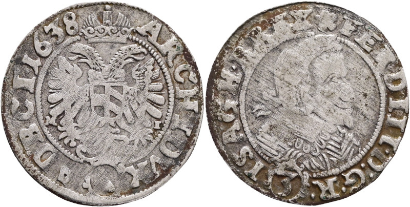 Silesia 3 Kreuzer 1638 MI FERDINAND III. , Breslau
MKČ 1291 Silver 1,67g 20 mm ...